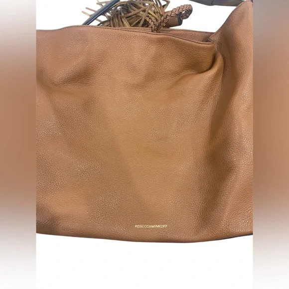 Rebecca Minkoff Isobel Pebbled Soft Leather Hobo Shoulder Purse Camel Brown - Picture 5 of 15
